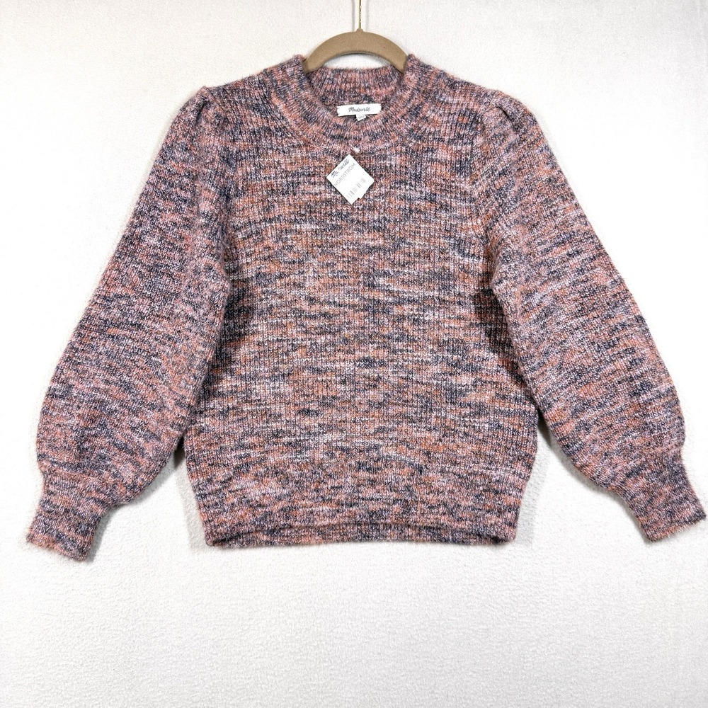 Madewell Sweater Womens XS Wool Blend Space Dyed Eaton Puff Sleeve Pullover NWT